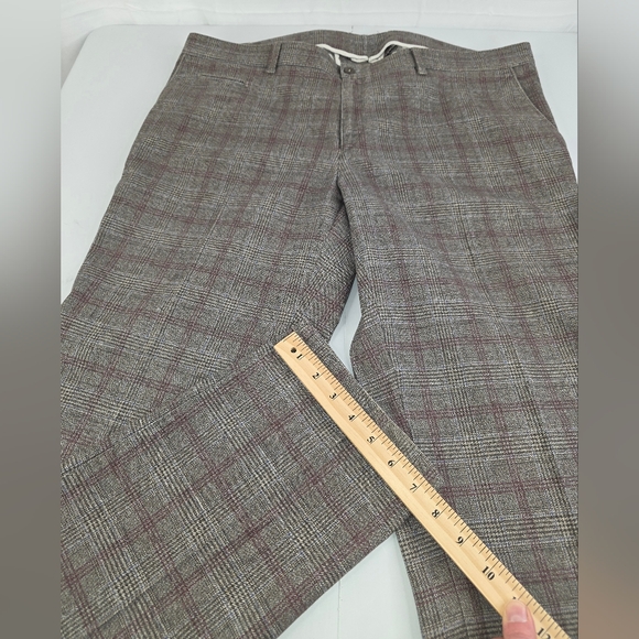 Brax Feel Good Men's Gray Brown Plaid Pants Size 40x34 I-3318 - Picture 4 of 13